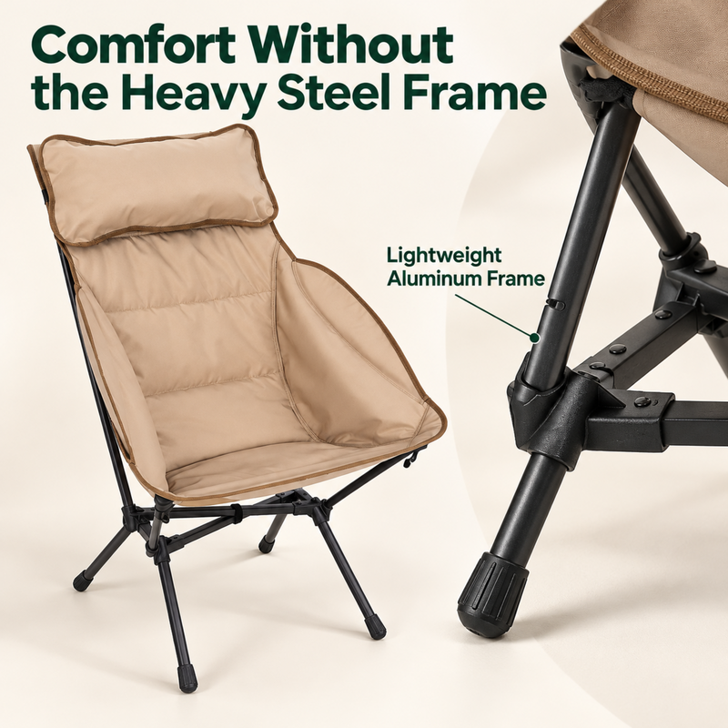 Load image into Gallery viewer, KingCamp BALSA C20 Padded High Back Camping Chair, Lightweight Aluminum Folding Chair with Pillow, 300 lbs Capacity & Carry Bag