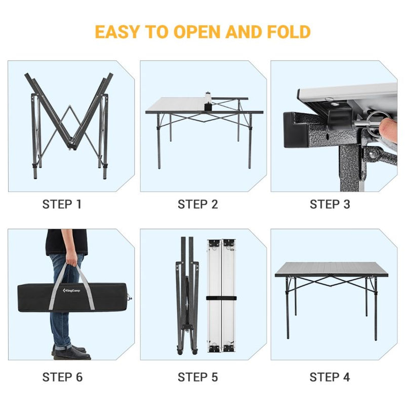 Load image into Gallery viewer, KingCamp Aluminum Roll Up Large Camp Table