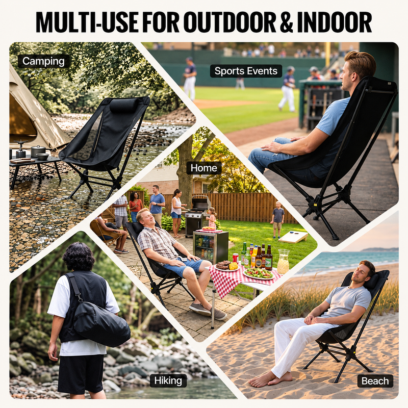 Load image into Gallery viewer, KingCamp Lightweight High Back Camping Chair with Gentle Sway, Quick-Fold Aluminum Chair, 330 lbs Capacity, 39.8" Tall Backrest with Carry Bag