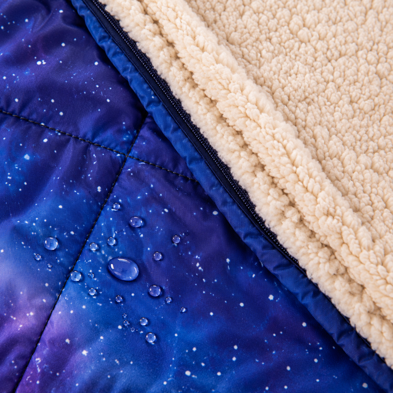 Load image into Gallery viewer, KingCamp MESA 50 4-in-1 Camping Blanket, Printed Sherpa Fleece Wearable Blanket, Zip-Up Sleeping Bag & Travel Pillow