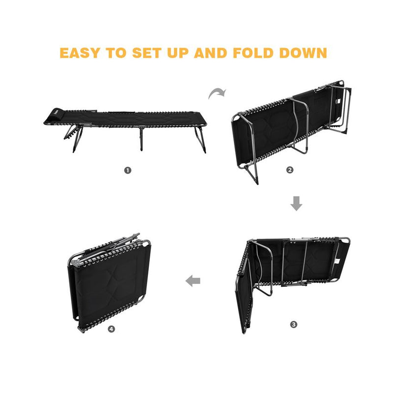 Load image into Gallery viewer, KingCamp Oversize Padded Folding Chaise Lounge Chair