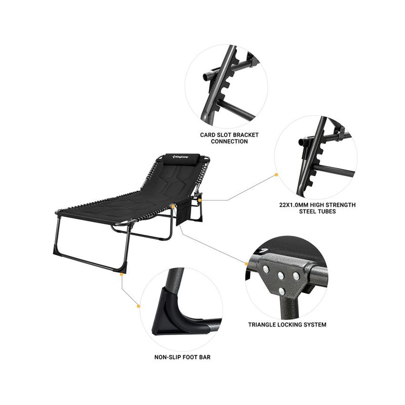 Load image into Gallery viewer, KingCamp Oversize Padded Folding Chaise Lounge Chair