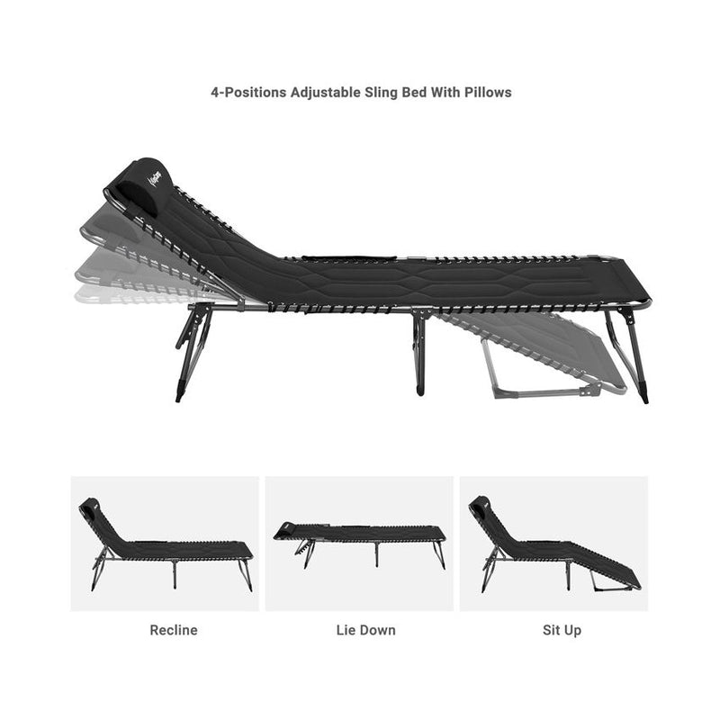 Load image into Gallery viewer, KingCamp Oversize Padded Folding Chaise Lounge Chair