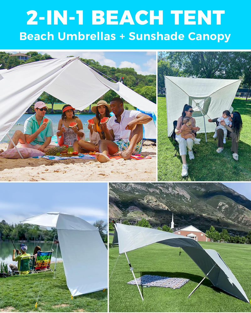 Load image into Gallery viewer, KingCamp 2-in-1 Beach Umbrella and Beach Shade Canopy