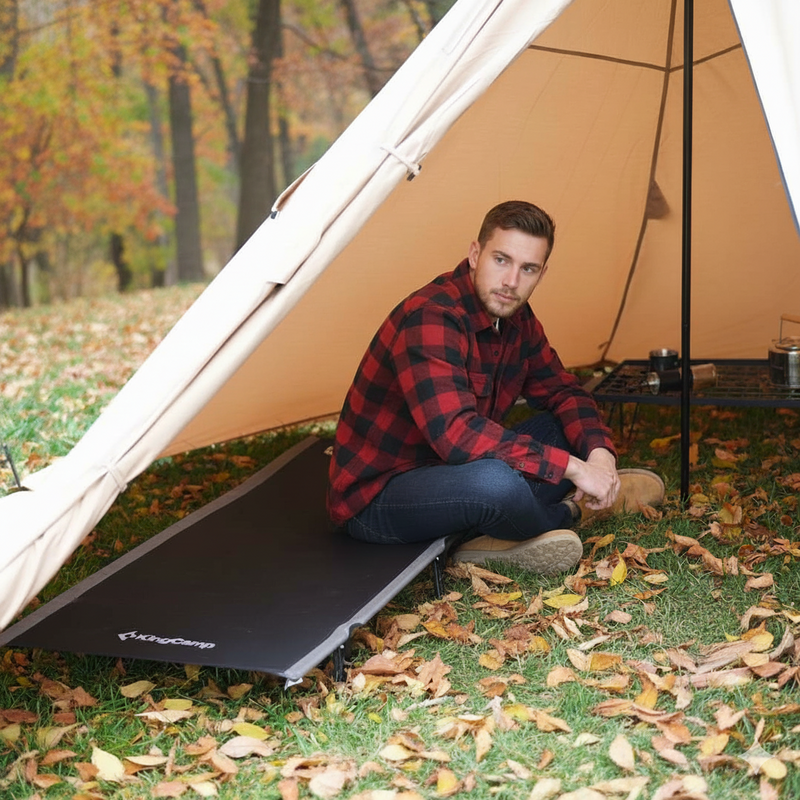 Load image into Gallery viewer, KingCamp 4-Season Hot Tent & Ultralight Cot Bundle – All-Weather Shelter with Elevated Sleep System