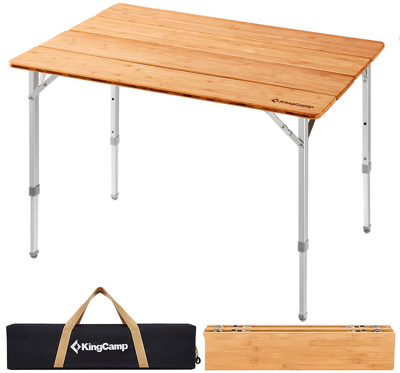 Load image into Gallery viewer, KingCamp BAMBOO 4-Folding Bamboo Table L
