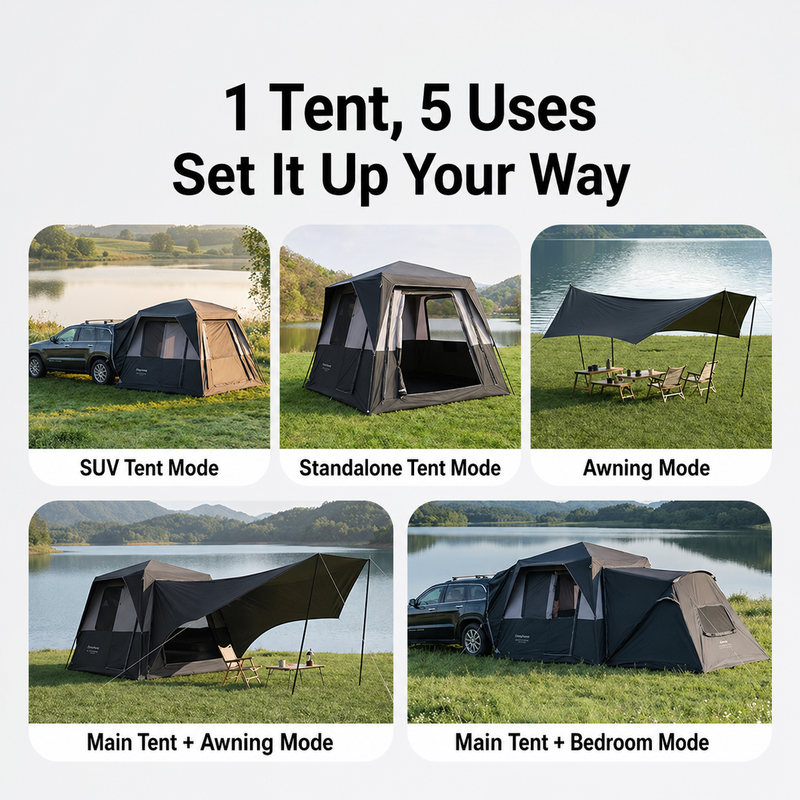 Load image into Gallery viewer, KingCamp BOUNDLESS X3 PRO Modular SUV Tent | 5-in-1 Expandable Car Camping Tent with Quick-Set Steel Frame, 5-6 Person Waterproof Shelter