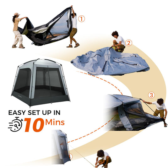 KingCamp CAIRO 6-Sided Screen Gauze Tent For 4-6 Person