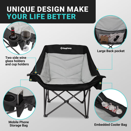 KingCamp CANNA C10 PLUS Oversized Padded Camping Chair