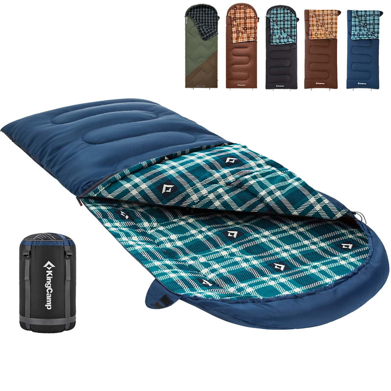 Load image into Gallery viewer, KingCamp CLOUDY 400 Cold Weather Sleeping Bag for Adults - 4-Season, Wide, Waterproof, Converts to Double