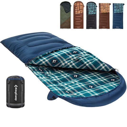 KingCamp CLOUDY 400 Cold Weather Sleeping Bag for Adults - 4-Season, Wide, Waterproof, Converts to Double