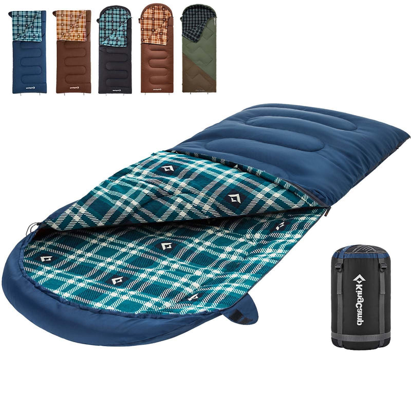 Load image into Gallery viewer, KingCamp CLOUDY 400 Cold Weather Sleeping Bag for Adults - 4-Season, Wide, Waterproof, Converts to Double