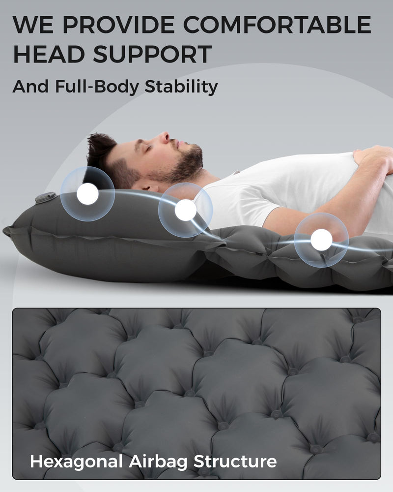 Load image into Gallery viewer, KingCamp COMFORT DUO 9 Double Air Pad | 2-Person Inflatable Camping Mattress with Built-In Foot Pump & Pillows, 3.5" Thick Connectable Sleep Pad for Couples, Car Camping & Guests