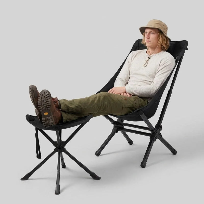 Laden Sie das Bild in Galerie -Viewer, KingCamp Camping Chair & Swivel Stool Bundle, High Back Chair + 360° Adjustable Folding Stool, 330 lbs Capacity