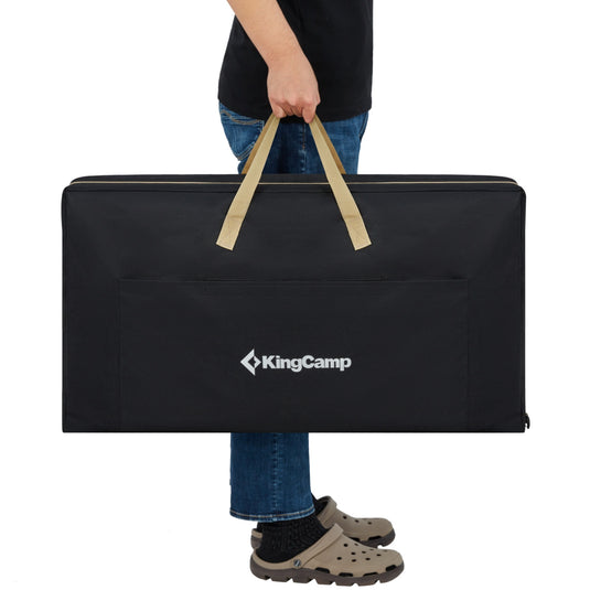 KingCamp Camping Kitchen Table – Portable Grill Station with Bamboo Top