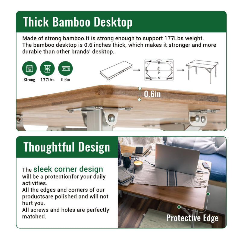 Cargue la imagen en el visor de la galería, KingCamp Compact 2-Folding Bamboo Table for 4-6 Person