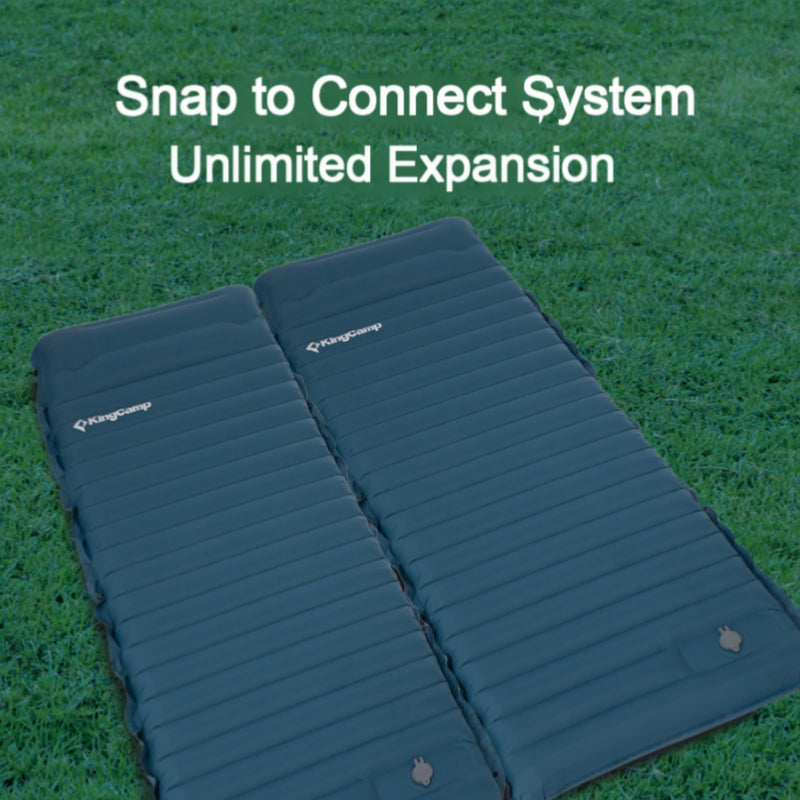 Load image into Gallery viewer, KingCamp DELUXE 10.1 Inflatable Sleeping Pad – Built‑In Foot Pump & Pillow, Ultra‑Light Camping Mat