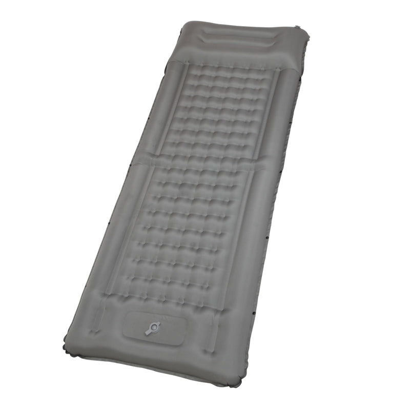 Load image into Gallery viewer, KingCamp DELUXE 12 Inflatable Sleeping Pad – Built‑In Foot Pump & Pillow, Lightweight Camping Mat Grey