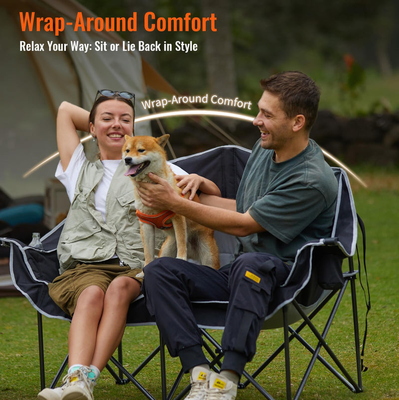 Load image into Gallery viewer, KingCamp CANNA C20 PLUS Double Camping Loveseat Black_Grey