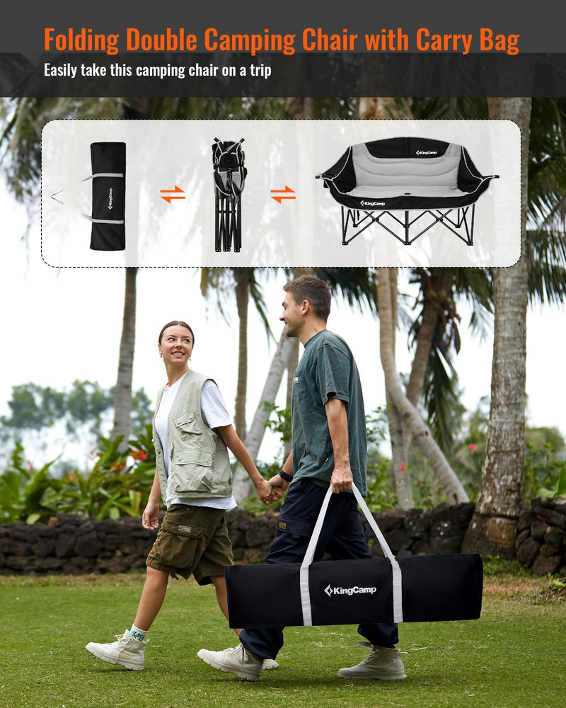 Load image into Gallery viewer, KingCamp Double Camping Loveseat Black_Grey