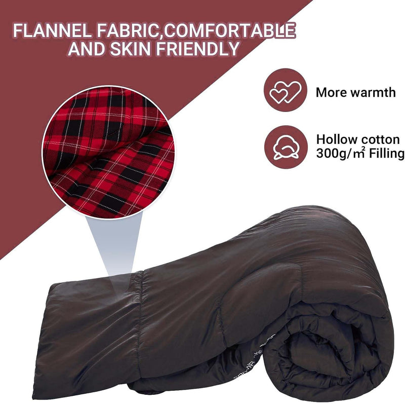 Load image into Gallery viewer, KingCamp Double Flannel Sleeping Bag with two Pillows 300g Filling