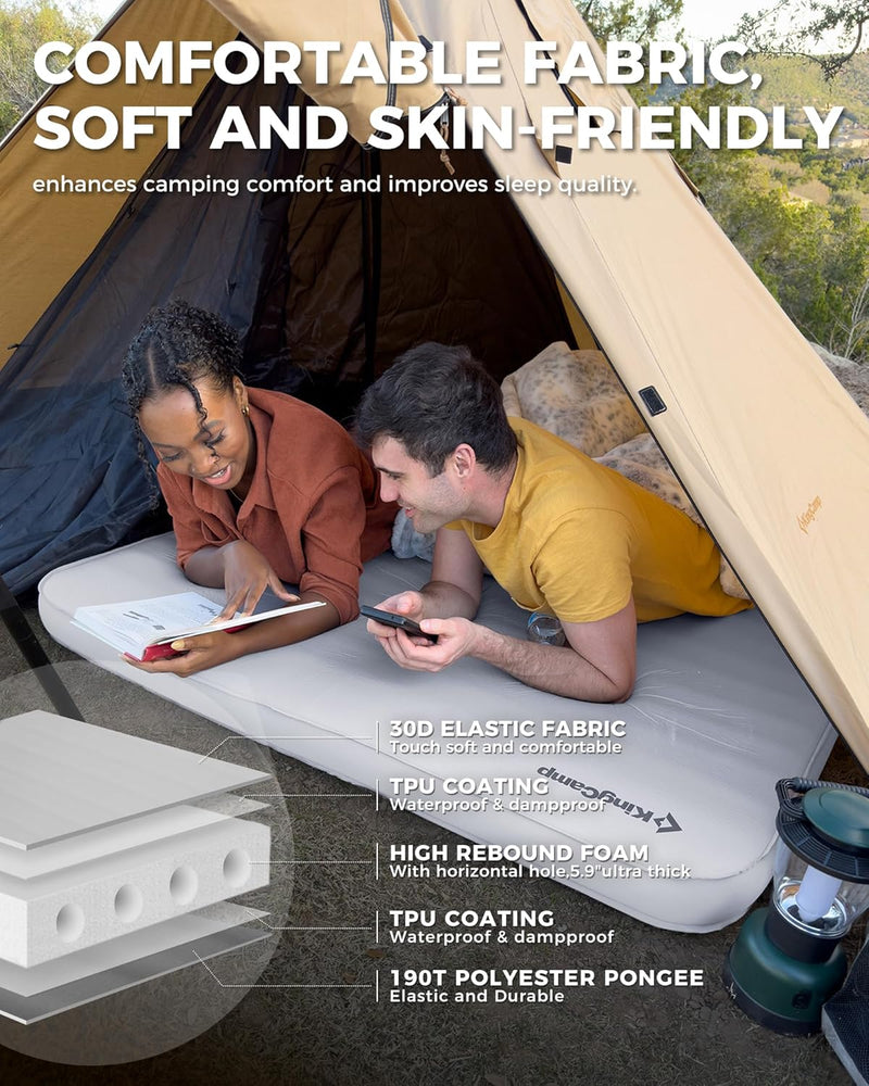 Laden Sie das Bild in Galerie -Viewer, KingCamp Double Self-inflateble Pad R Value 15.5