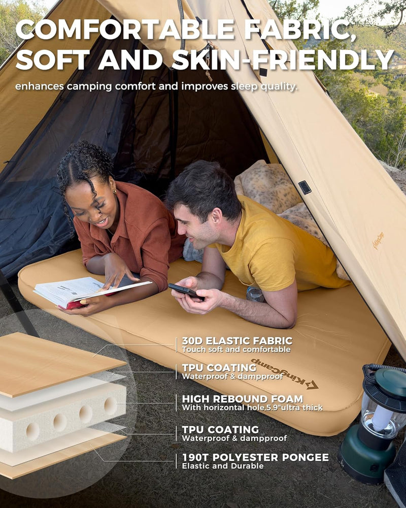 Laden Sie das Bild in Galerie -Viewer, KingCamp Double Self-inflateble Pad R Value 15.5