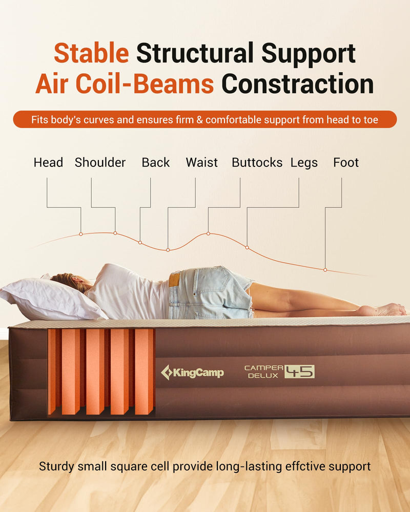 Load image into Gallery viewer, KingCamp Eco-Luxury Queen Air Bed — TPU+Bamboo Fiber, Built-In Pump, 10 lbs