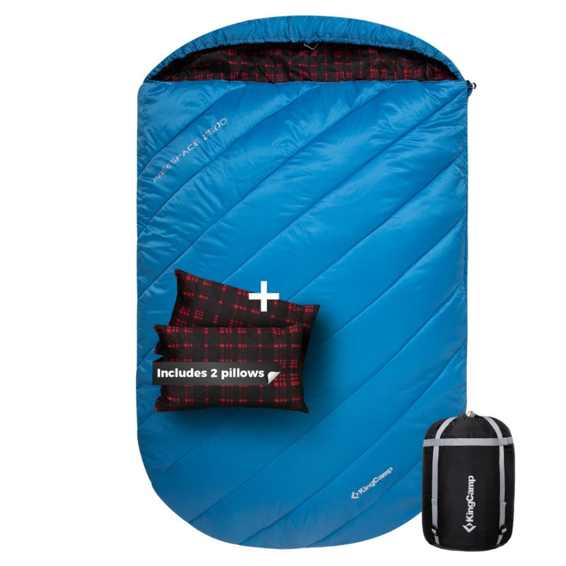 Load image into Gallery viewer, KingCamp FREESPACE 250D Double-Sized Sleeping Bag with Pillow