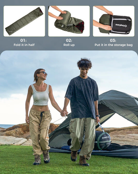 KingCamp FREESPACE 250D Double-Sized Sleeping Bag Easy Pack