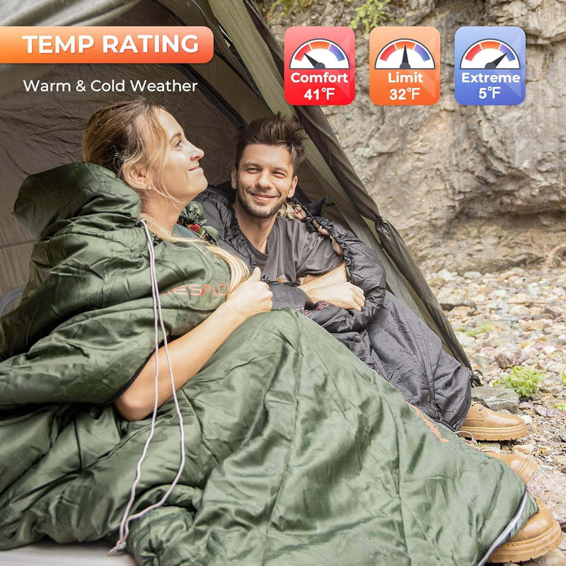Load image into Gallery viewer, KingCamp FREESPACE 300 Wearable Sleeping Bag – Waterproof, Extra Wide Flannel Camping Sleeping Bag