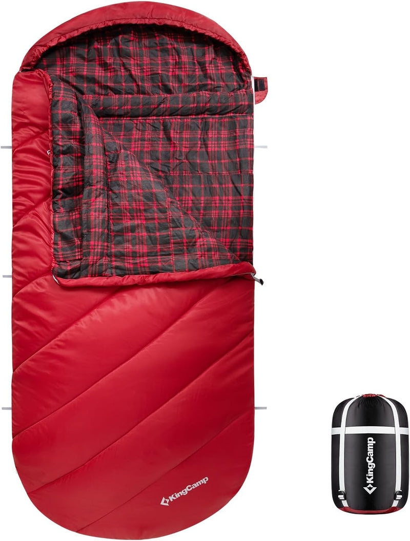 Load image into Gallery viewer, KingCamp FREESPACE 350 Flannel Sleeping Bag-Envelope With Hood