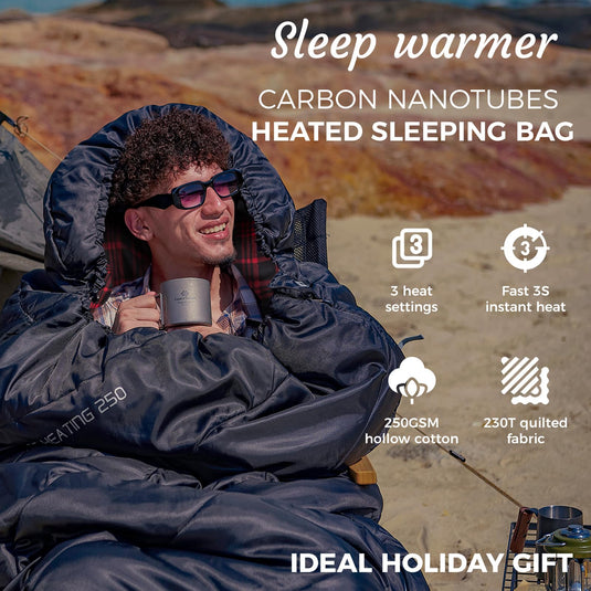 KingCamp FREESPACE HEATING 250 Heated Sleeping Bag Carbon Nanotubes