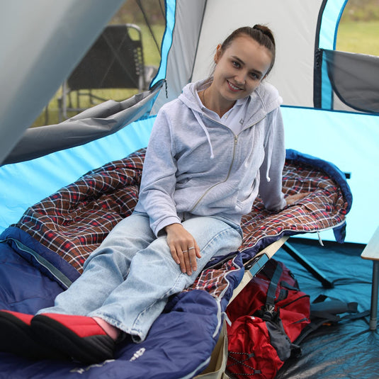 KingCamp FREESPACE 350 Flannel Sleeping Bag-Envelope With Hood Extra Large