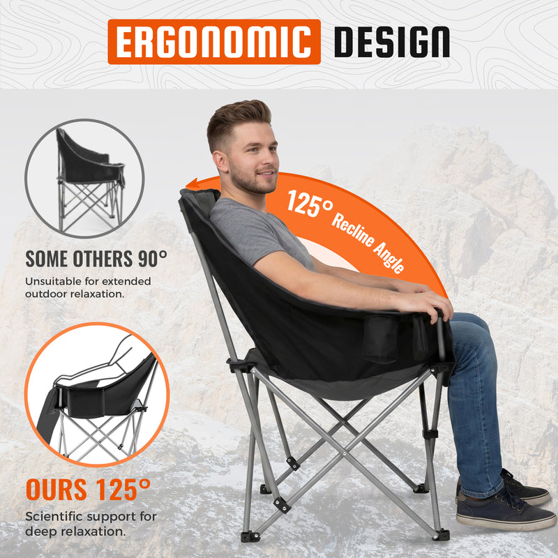 Load image into Gallery viewer, KingCamp Folding Sofa Chair | Padded Camping Chair with Cooler Armrest, Cup Holder, 300lb Capacity Portable Outdoor Couch