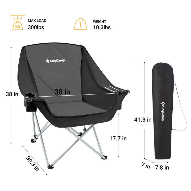 Load image into Gallery viewer, KingCamp Folding Sofa Chair | Padded Camping Chair with Cooler Armrest, Cup Holder & Wine Glass Holder, 300lb Capacity Portable Outdoor Couch for Camping, Beach & Tailgating