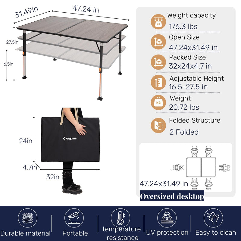 Load image into Gallery viewer, KingCamp GRANITE Folding Fiberglass Table_83