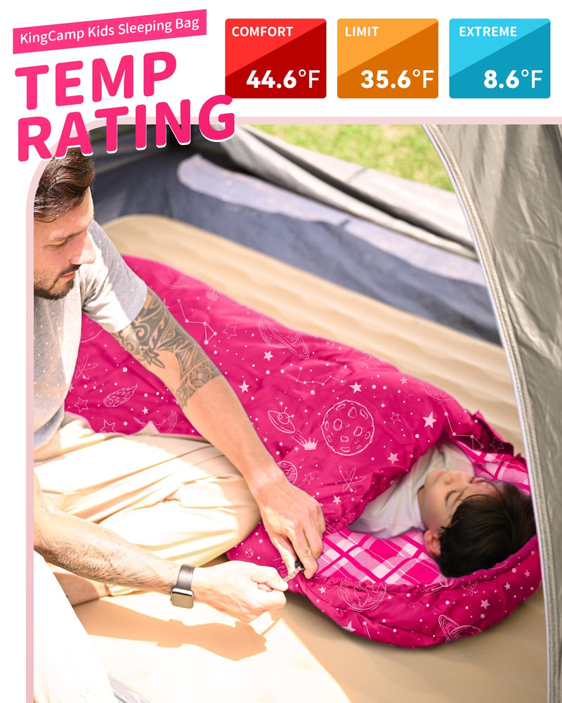 Load image into Gallery viewer, KingCamp Galaxy Zoo C 300 Kids Sleeping Bag – Adjustable Length
