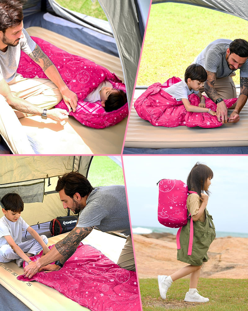 Laden Sie das Bild in Galerie -Viewer, KingCamp Galaxy Zoo C 300 Kids Sleeping Bag – Adjustable Length