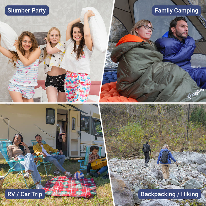 Load image into Gallery viewer, KingCamp HURON 250 Sleeping Bag | 3-Season Envelope Bag with Hood