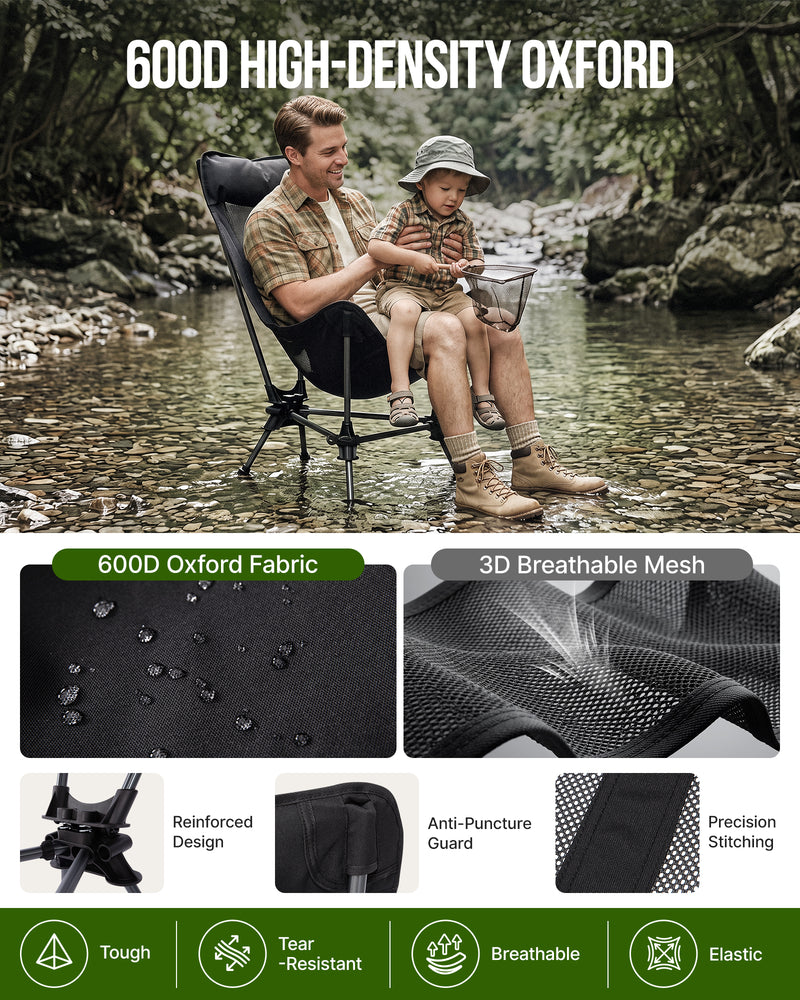 Load image into Gallery viewer, KingCamp High Back Camping Chair with 600D Oxford Fabric