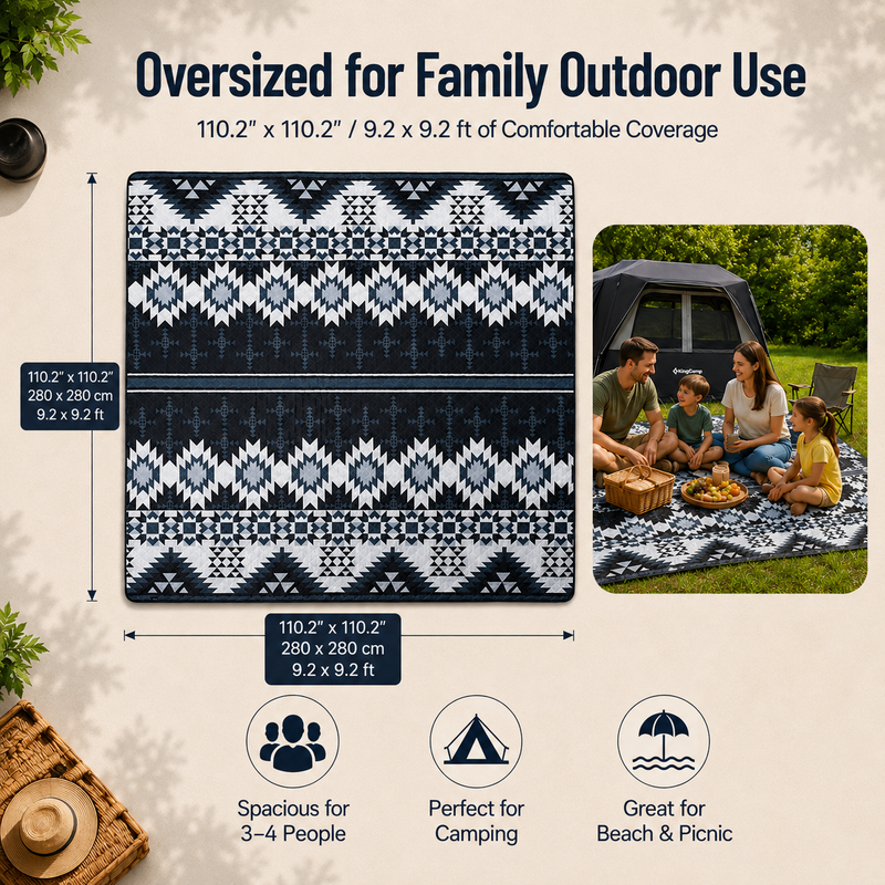 Load image into Gallery viewer, KingCamp Oversized Camping Mat, 9.2 x 9.2 ft Insulated Tent Floor Mat Great for Beach and Picnic