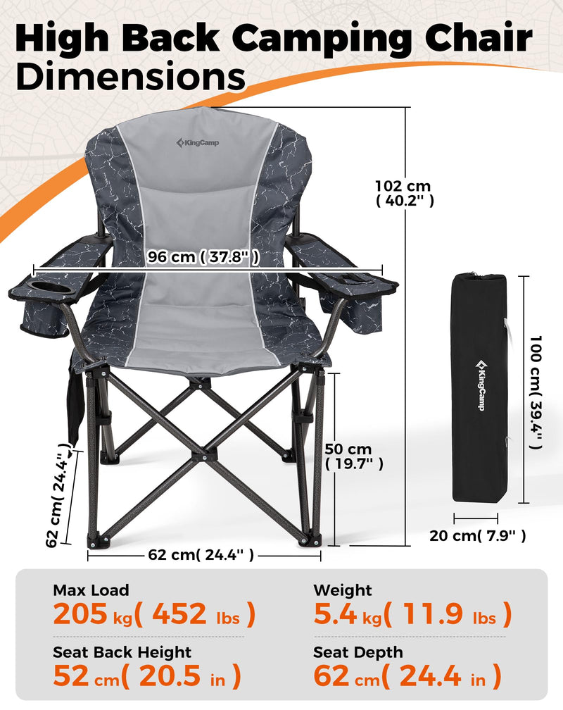 Load image into Gallery viewer, KingCamp High Back Folding Camping Chair