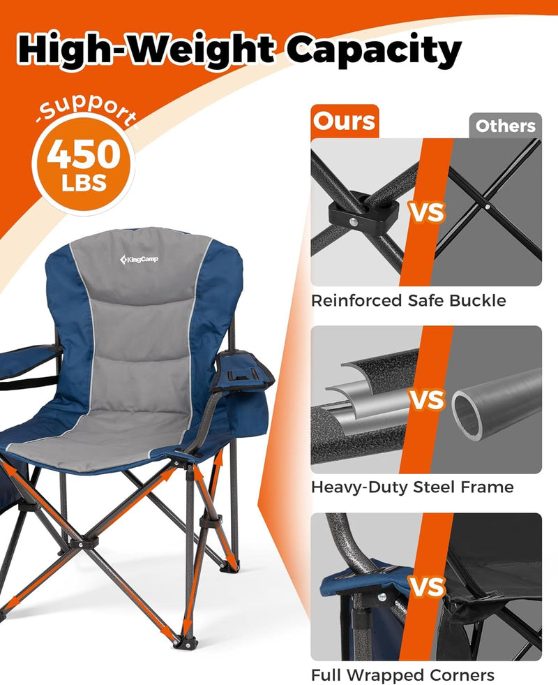 Load image into Gallery viewer, KingCamp JUNIPER C10 Oversized Folding Chair with Adjustable Lumbar Support