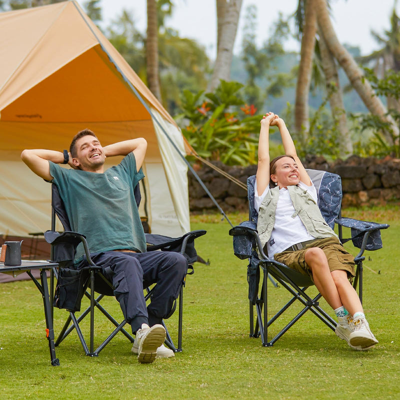 Load image into Gallery viewer, KingCamp JUNIPER C10 Oversized Folding Chair with Adjustable Lumbar Support Grey