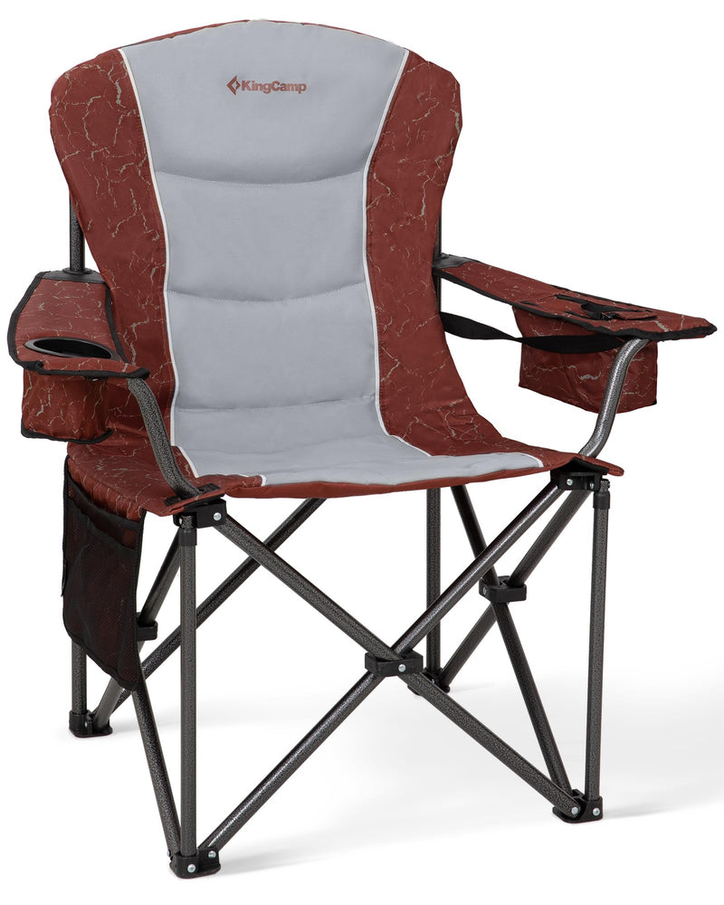 Load image into Gallery viewer, KingCamp JUNIPER C10 Oversized Folding Chair with Adjustable Lumbar Support Red