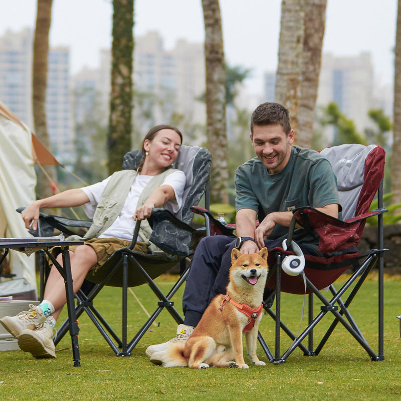 Load image into Gallery viewer, KingCamp JUNIPER C10 Oversized Folding Chair with Adjustable Lumbar Support Red