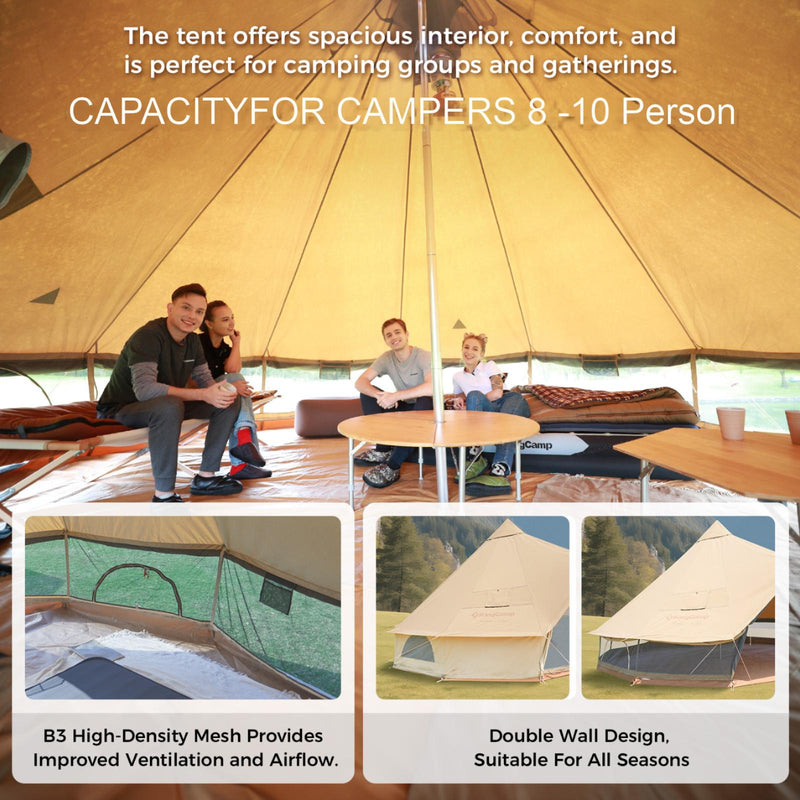 Cargue la imagen en el visor de la galería, KingCamp KHAN 400/ 500 Canvas Bell Tents