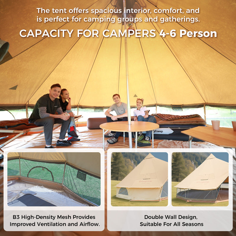 Load image into Gallery viewer, KingCamp KHAN 400 Canvas Bell Tents