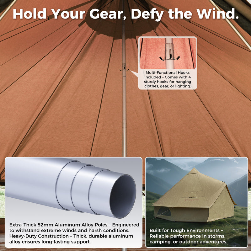 Cargue la imagen en el visor de la galería, KingCamp KHAN 500 Canvas Bell Tents Spacious Hot Tent